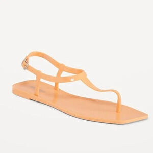 OLD NAVY Opaque Jelly T-Strap Sandals in‎ Sunfish